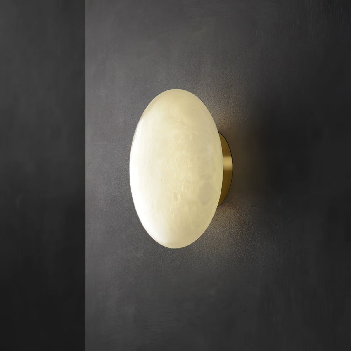 Vanorara Minimalist Alabaster Flush Mount Light