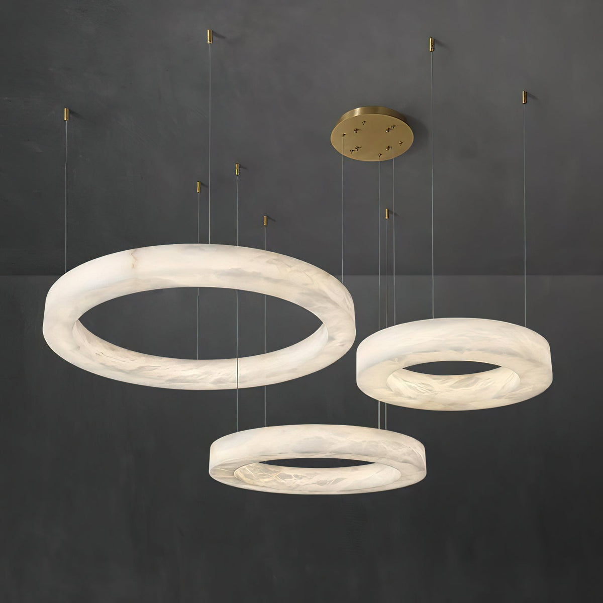 Plotuvyn Postmodern Luxury Ring Alabaster Chandelier