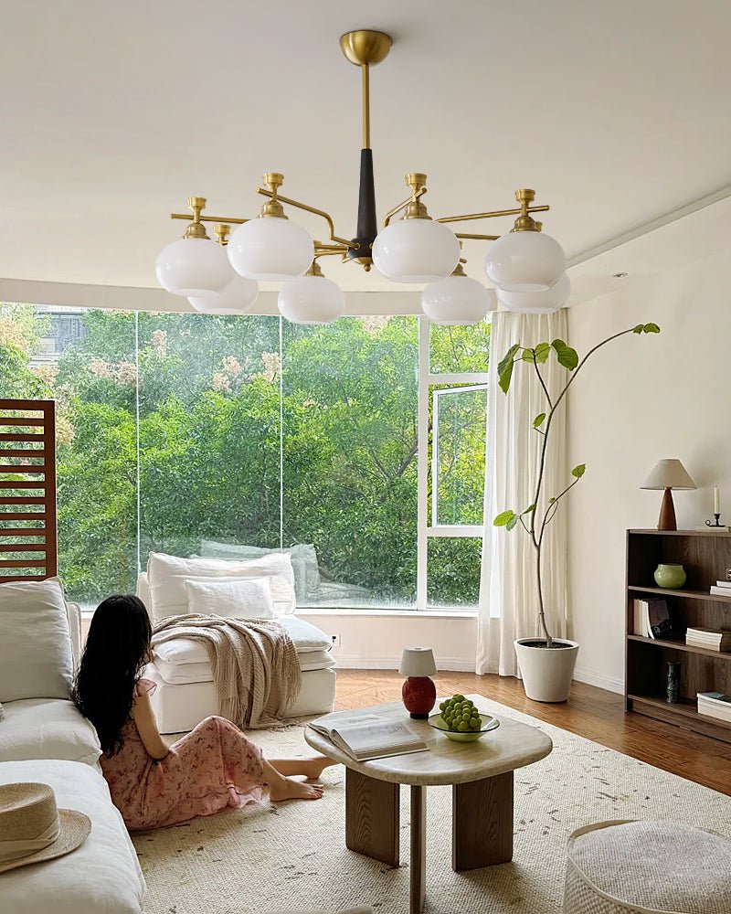 Velirara Traditional Unique Sphere Wood Glass Chandelier