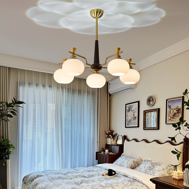 Velirara Traditional Unique Sphere Wood Glass Chandelier