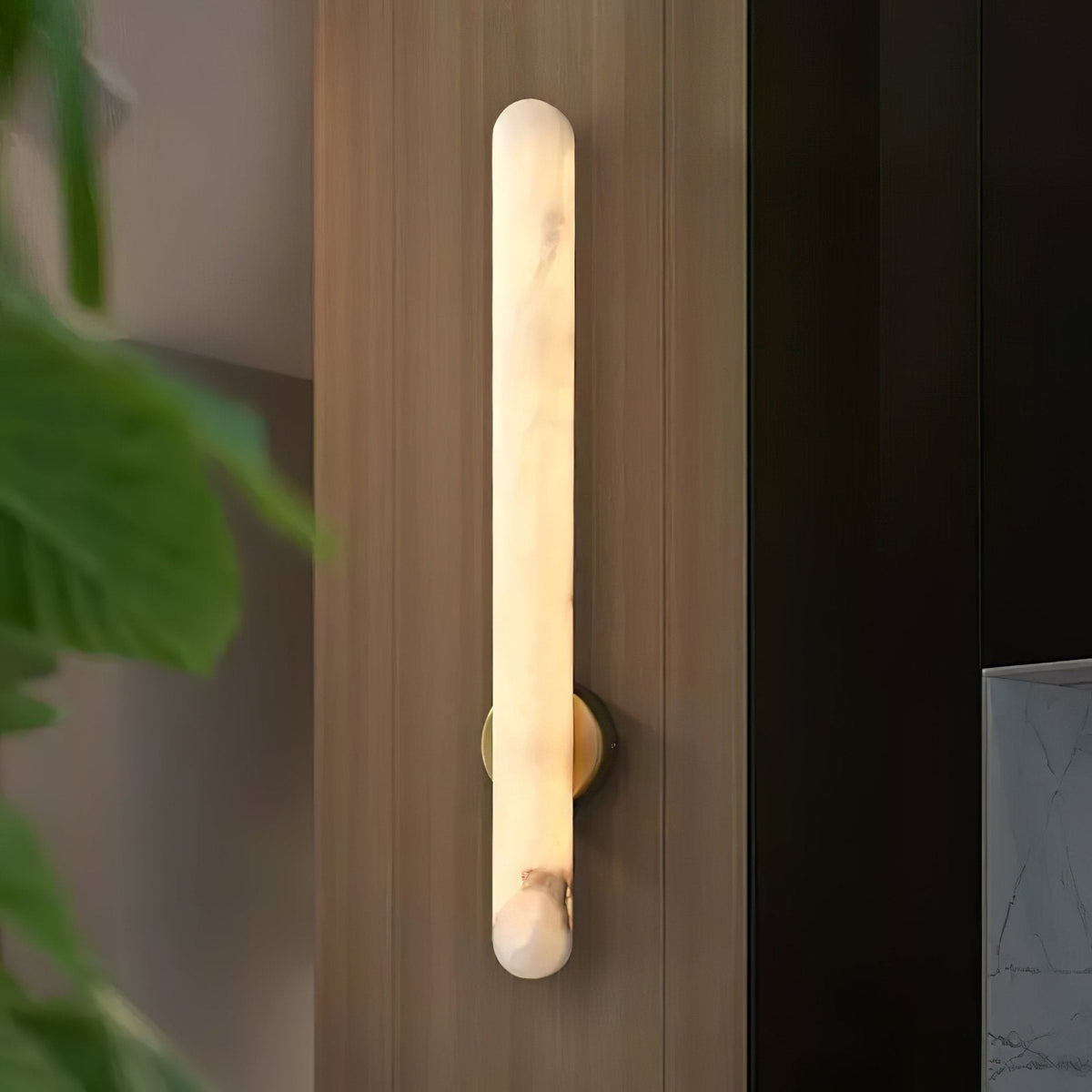 Elvenira Cylindrical Alabaster Wall Light