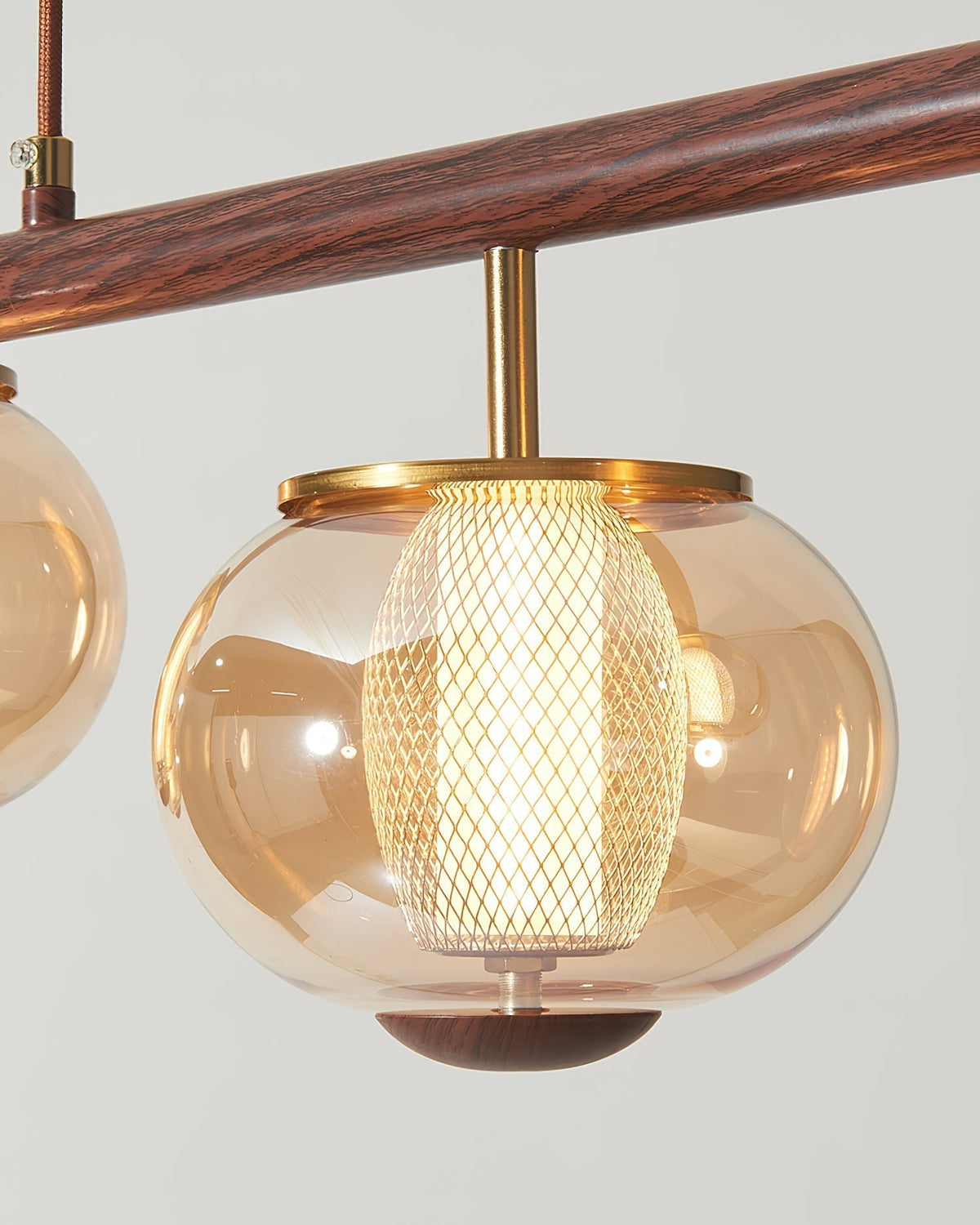 Alviora Pendant Lamp Wood Glass Linear Japandi