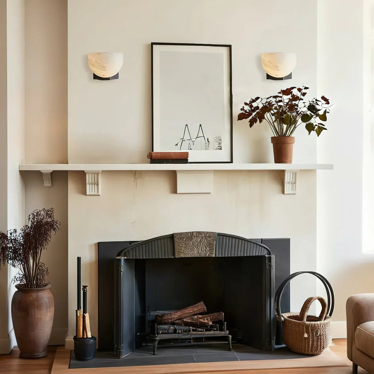 Ando Minimalist Alabaster Wall Lamp