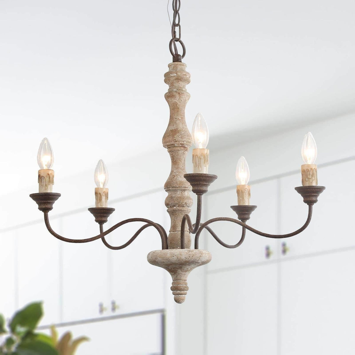 Fljotuvyi Individual Creativity Wood Metal Chandelier