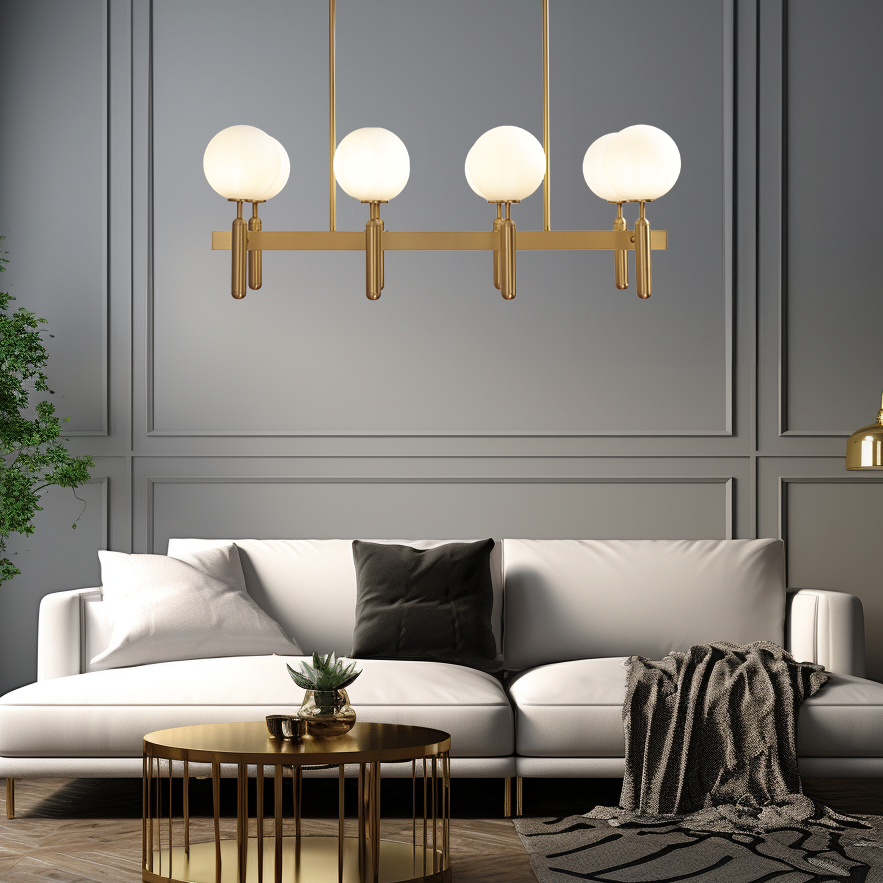 Wimoruk Design Ball Glass/Metal Pendant Light Gold White