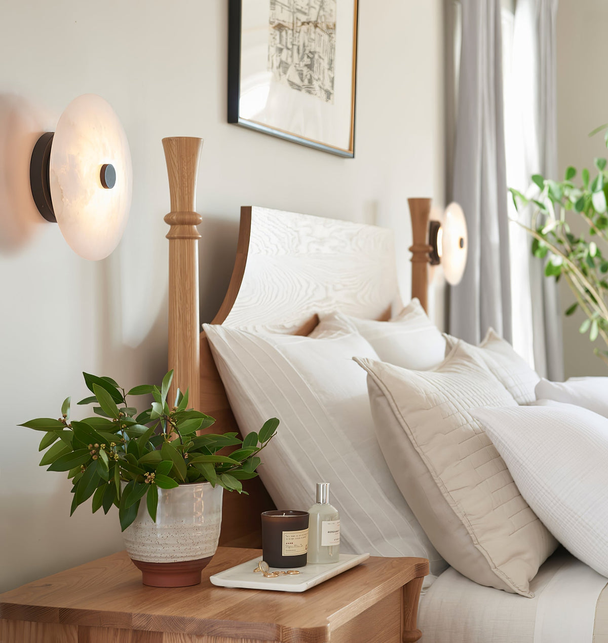 Clio Alabaster Flush Mount Ceiling Light