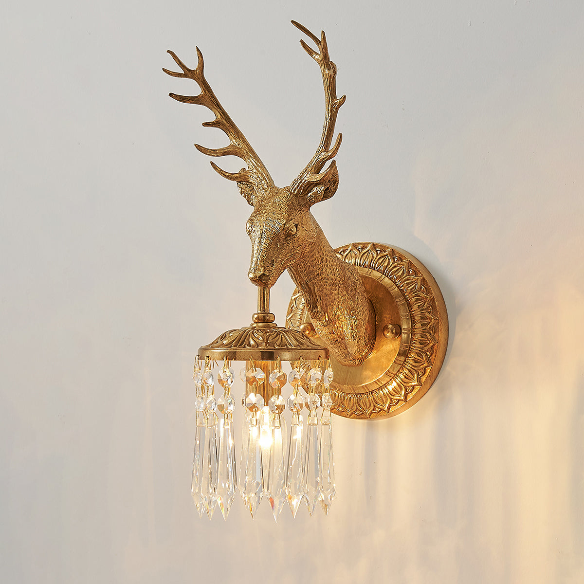 Antler Crystal Wall Lamp