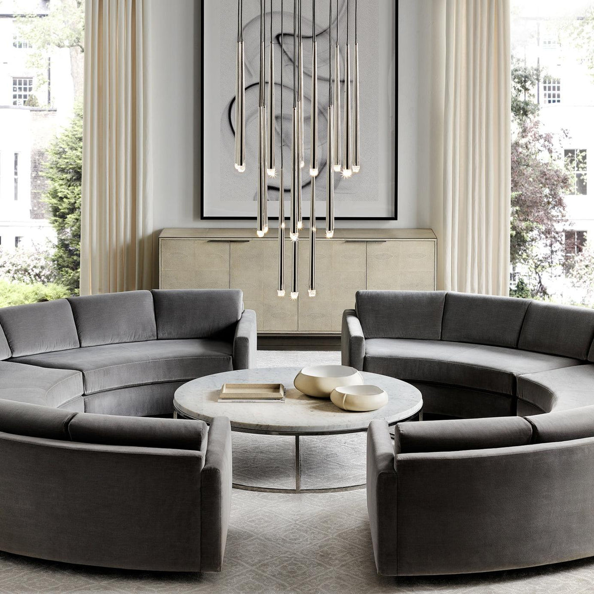 Larry Chandelier Crystal Brass Blackened Silver Staircase