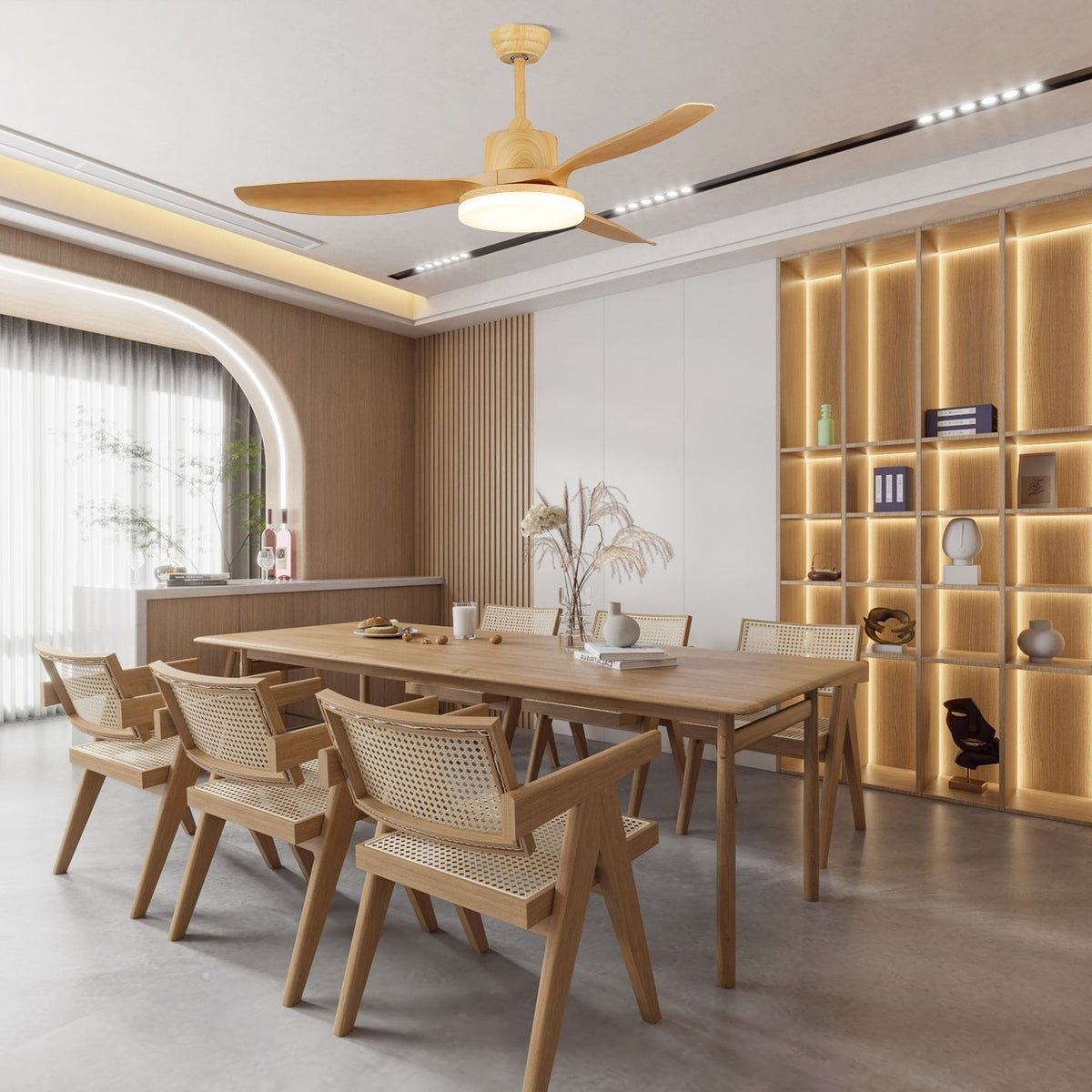 Arysen Minimalist Wood Ceiling Fan Light