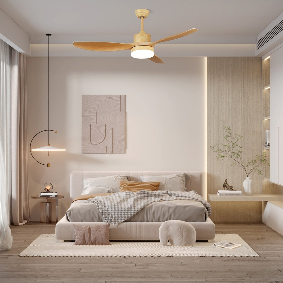 Arysen Minimalist Wood Ceiling Fan Light