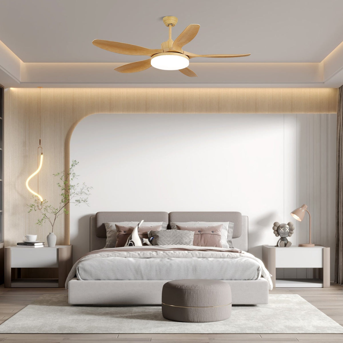 Arysen Minimalist Wood Ceiling Fan Light