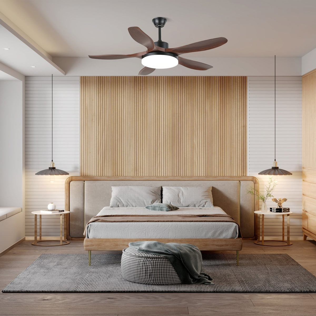 Arysen Minimalist Wood Ceiling Fan Light