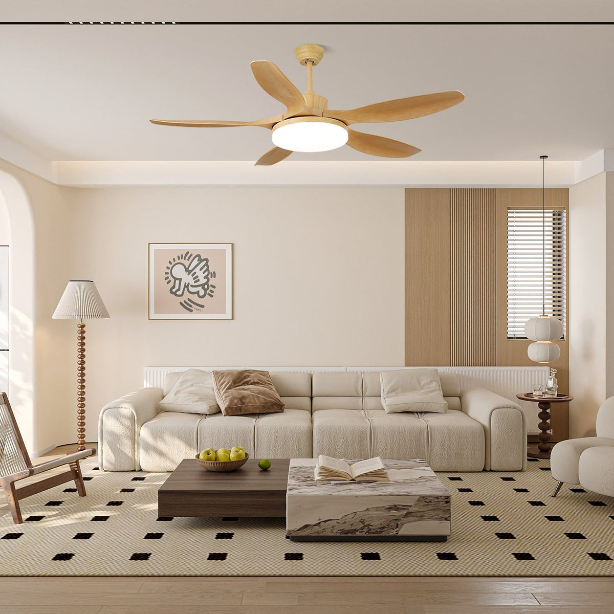 Arysen Minimalist Wood Ceiling Fan Light