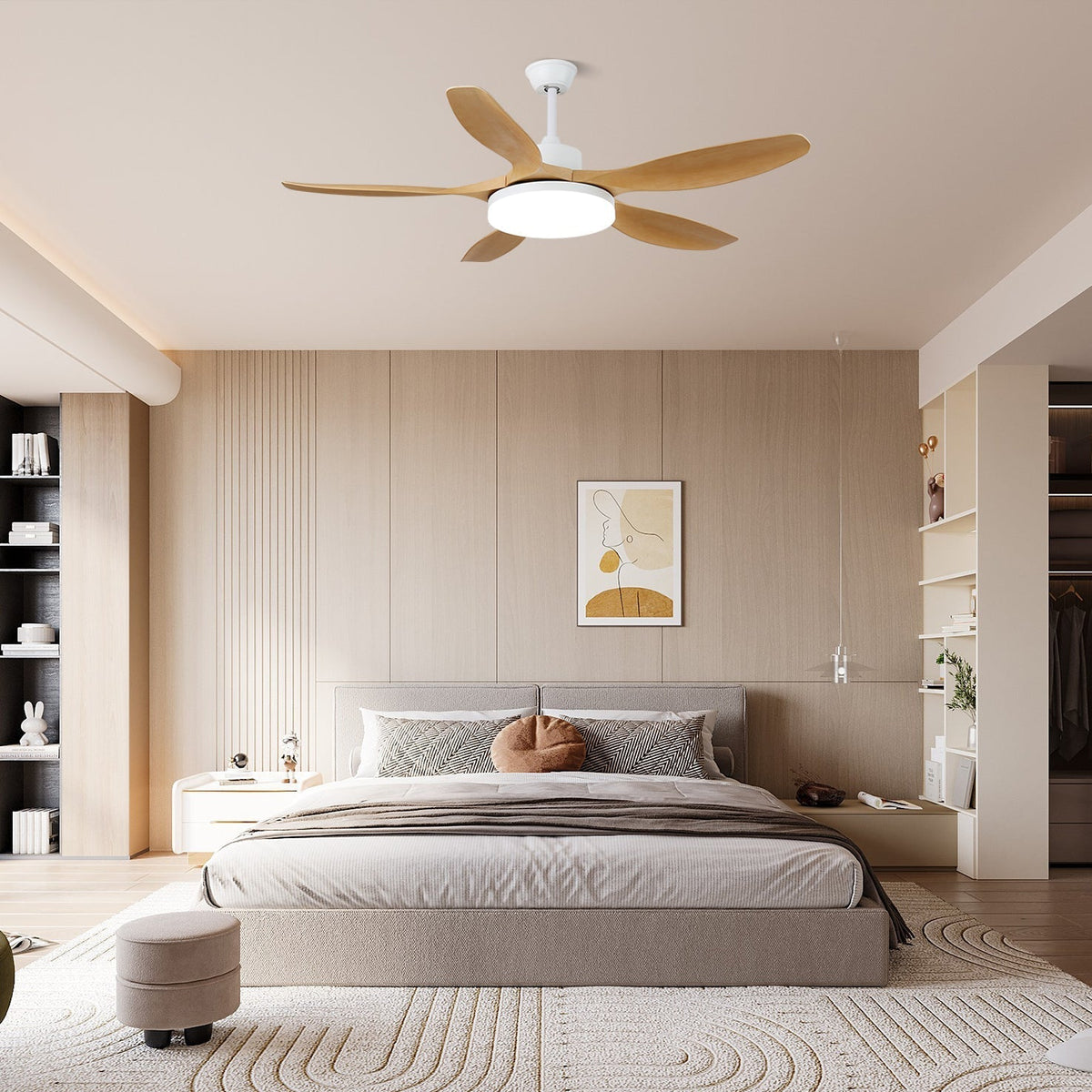 Arysen Minimalist Wood Ceiling Fan Light