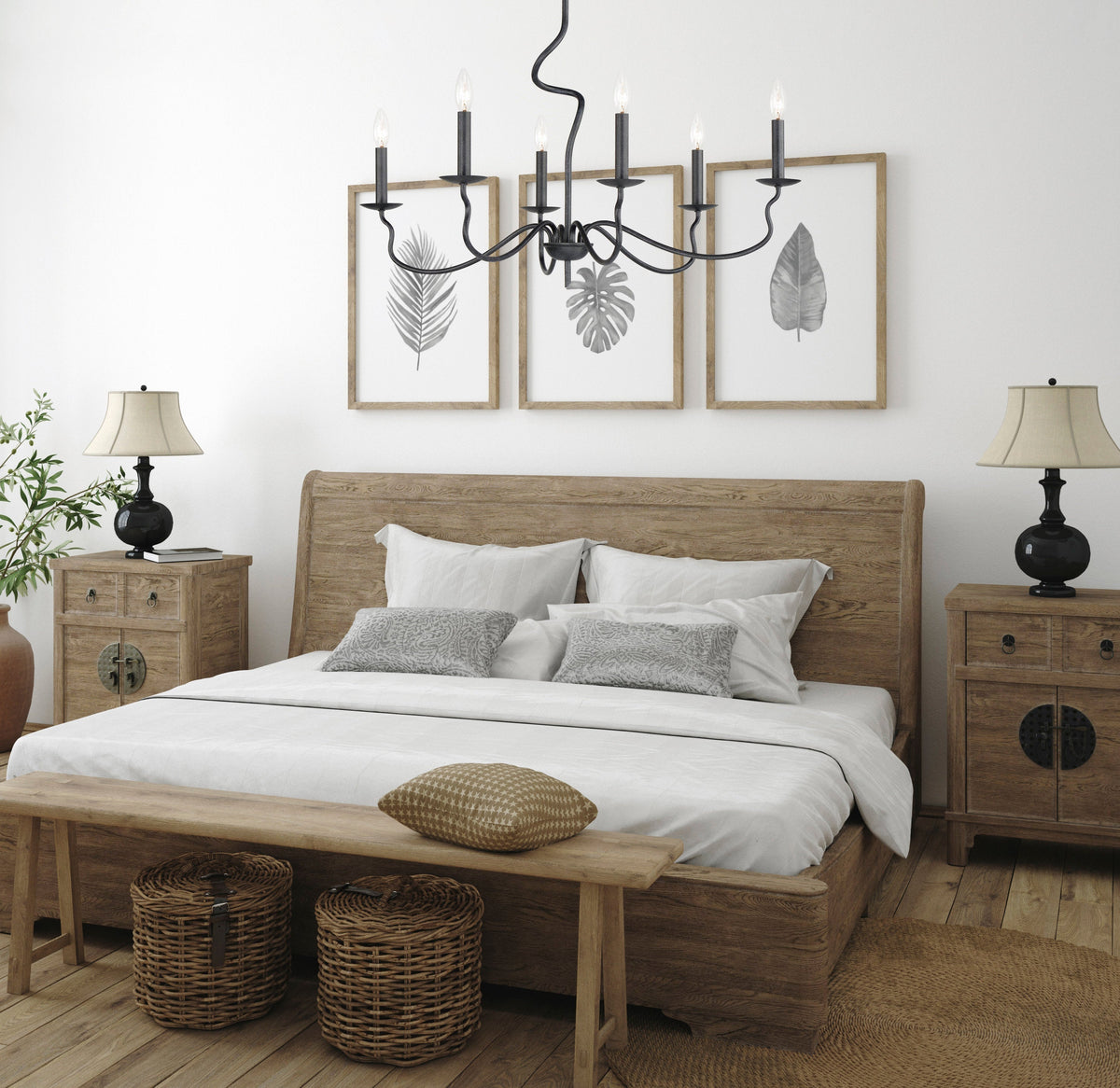 Rauduvyo Modern Minimalist Industrial Metal Chandelier