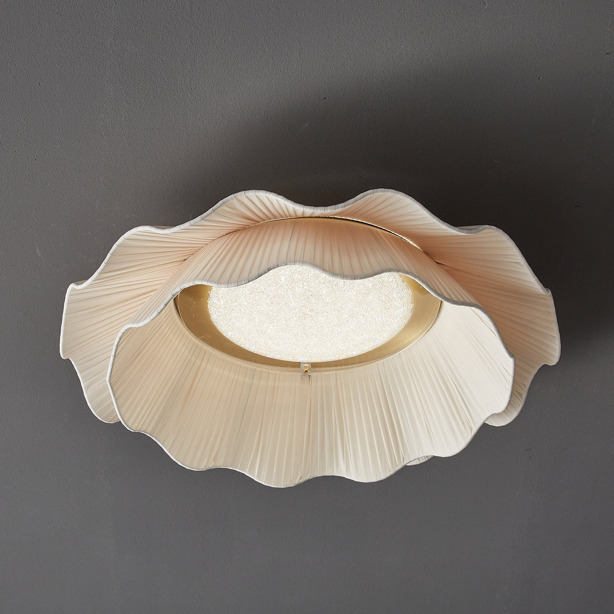 Habibel Fabric Wave Ceiling Light Brass