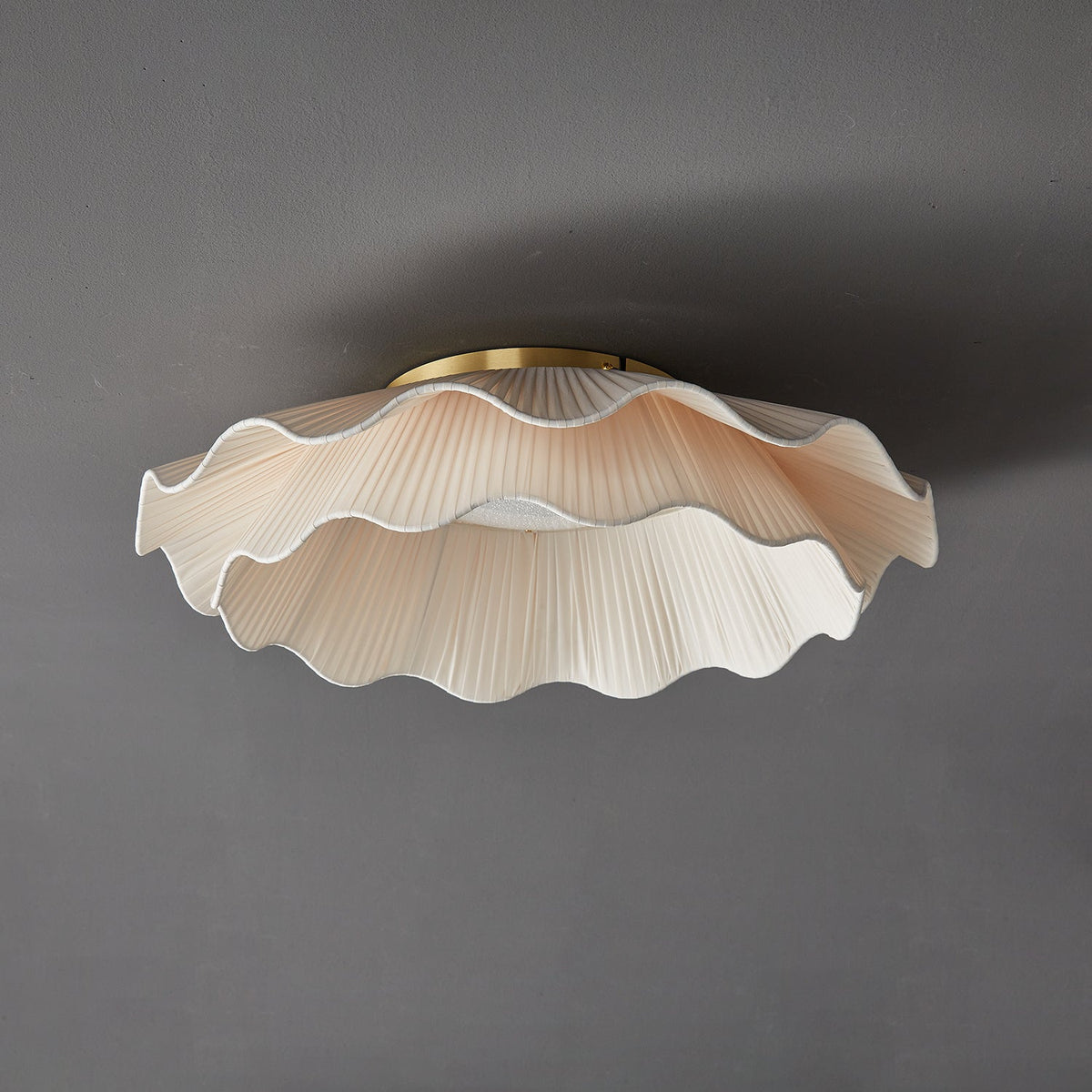 Habibel Fabric Wave Ceiling Light Brass