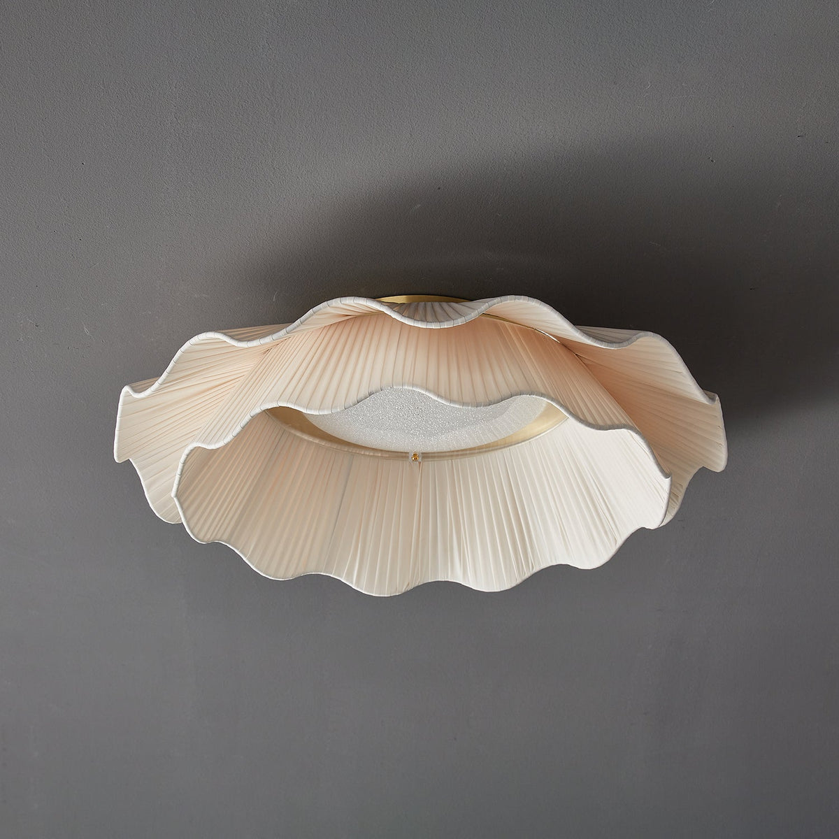 Habibel Fabric Wave Ceiling Light Brass
