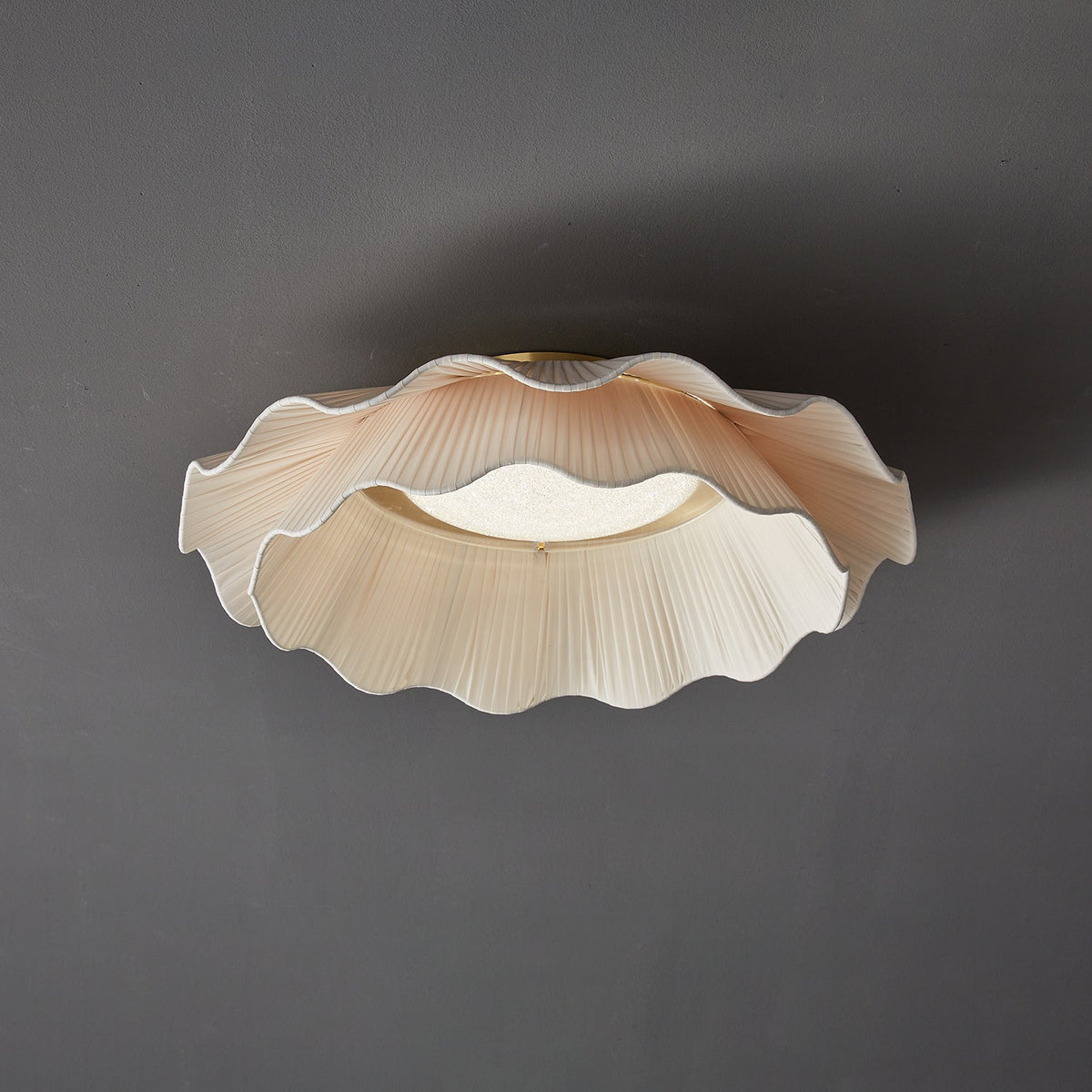 Habibel Fabric Wave Ceiling Light Brass