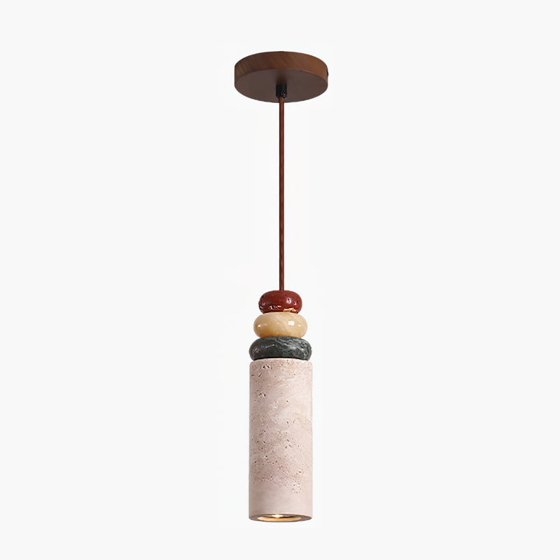 Auron Pendant Lamp Yellow travertine Marble