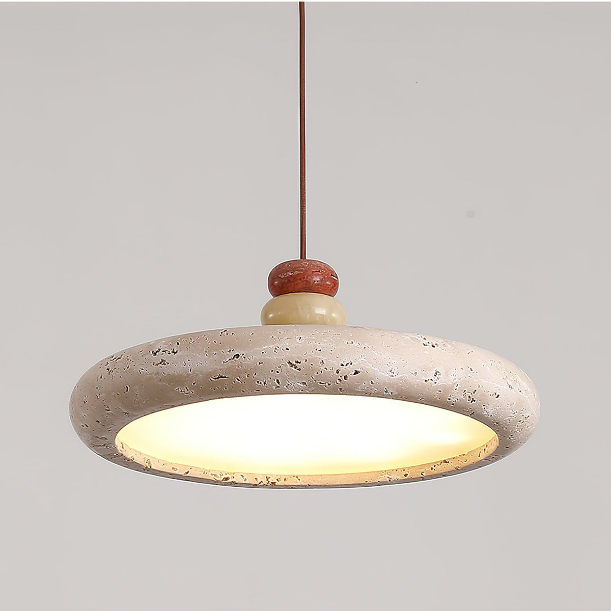 Auron Pendant Lamp Yellow travertine Marble