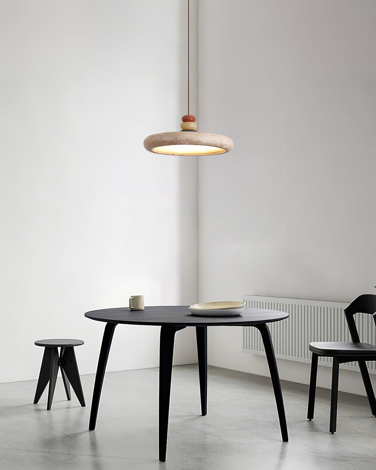 Auron Pendant Lamp Yellow travertine Marble