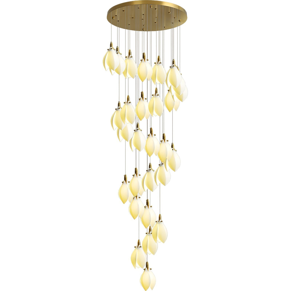 Caphayra Floral Ceramic Brass Chandelier