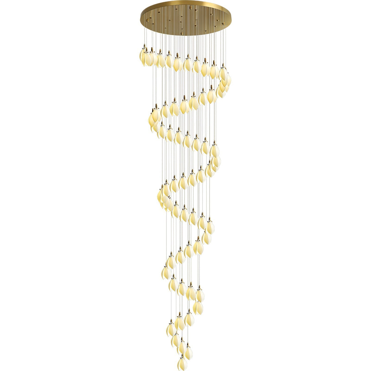 Caphayra Floral Ceramic Brass Chandelier