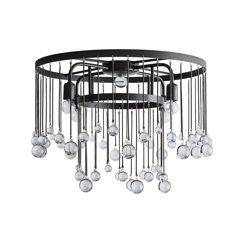 Fljotuvyo Postmodern Luxury Brass Crystal Flush Mount Ceiling Lamp