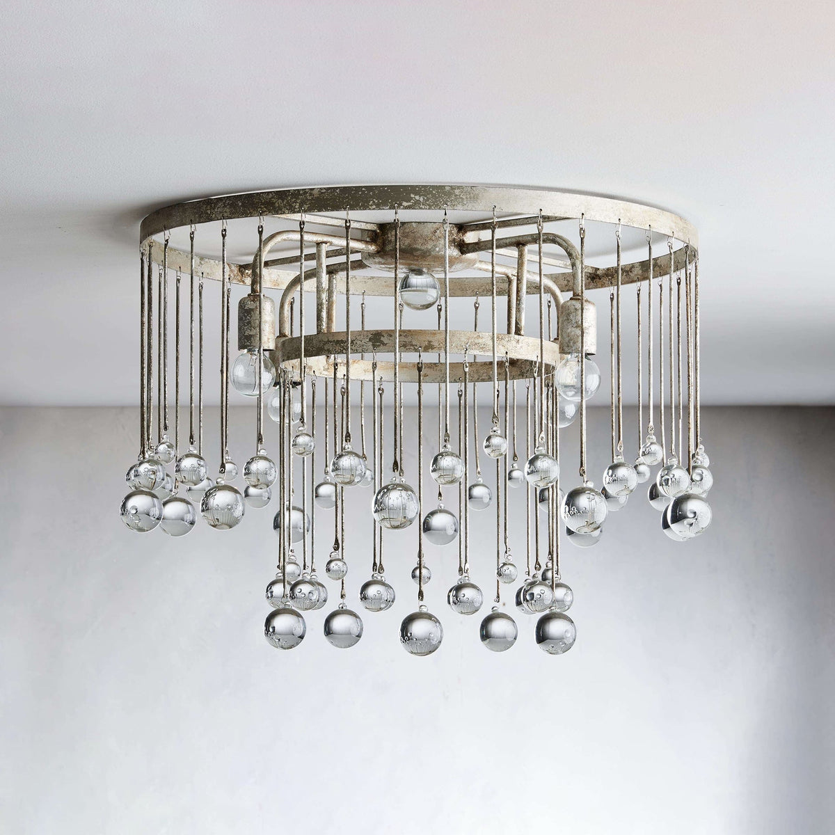 Fljotuvyo Postmodern Luxury Brass Crystal Flush Mount Ceiling Lamp