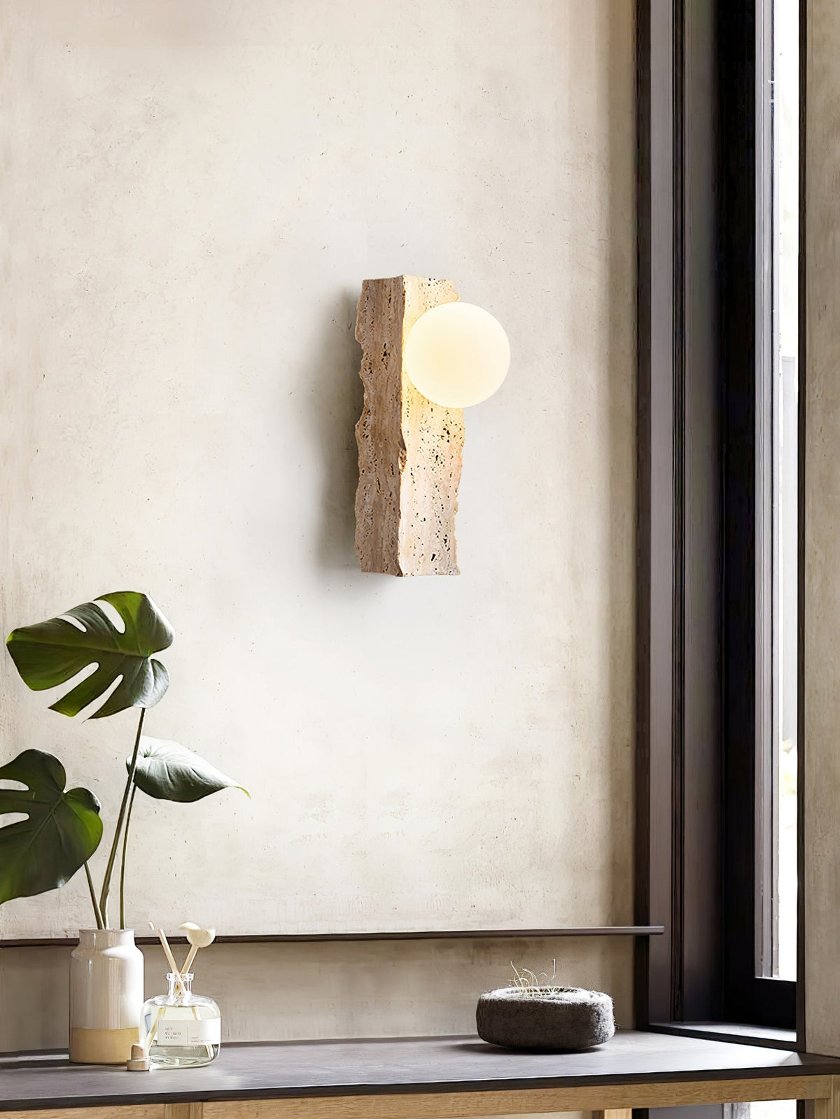 Elnoren Organic Travertine Wall Light