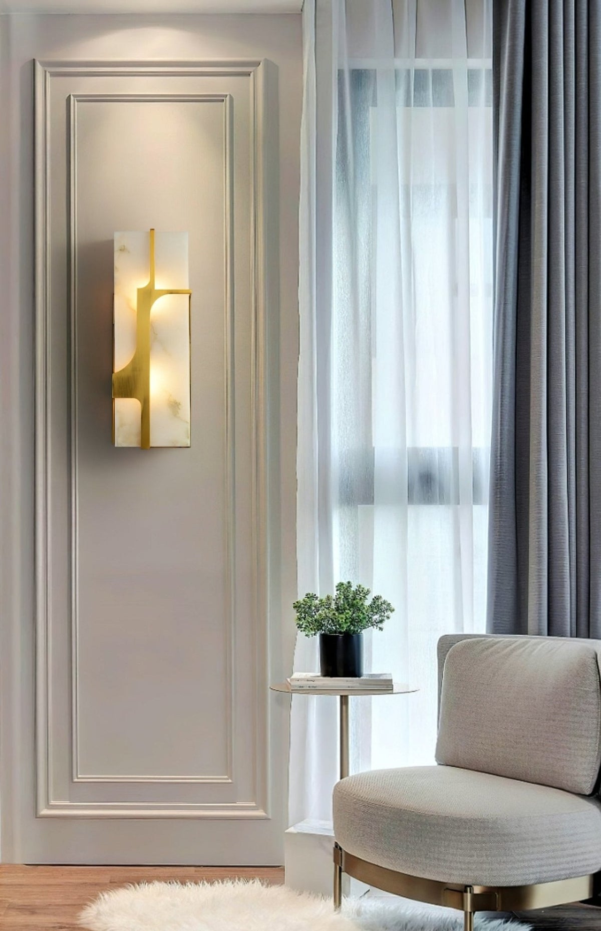 Ocarionis Geometric Alabaster Wall Light