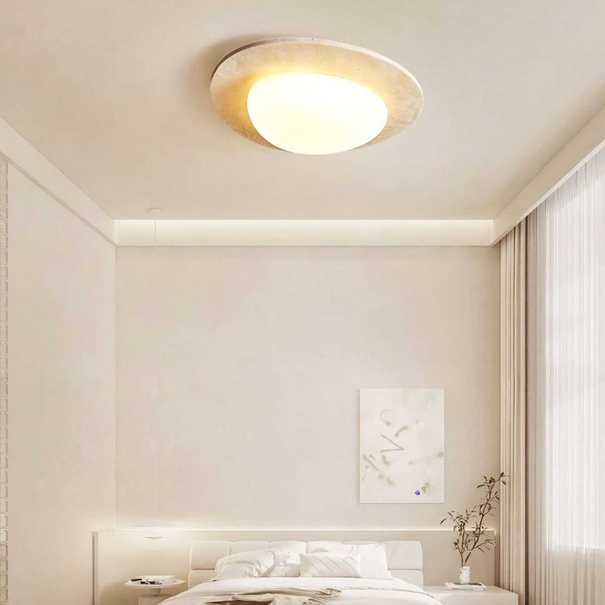 Orlaeisra Circular Travertine Ceiling Light
