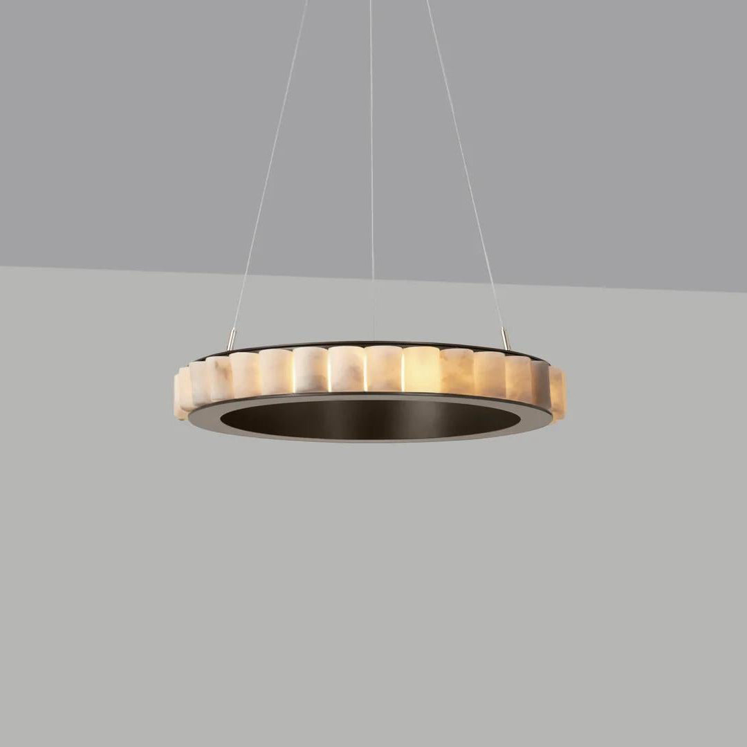 Lyra Postmodern Luxury Stainless Alabaster Chandelier