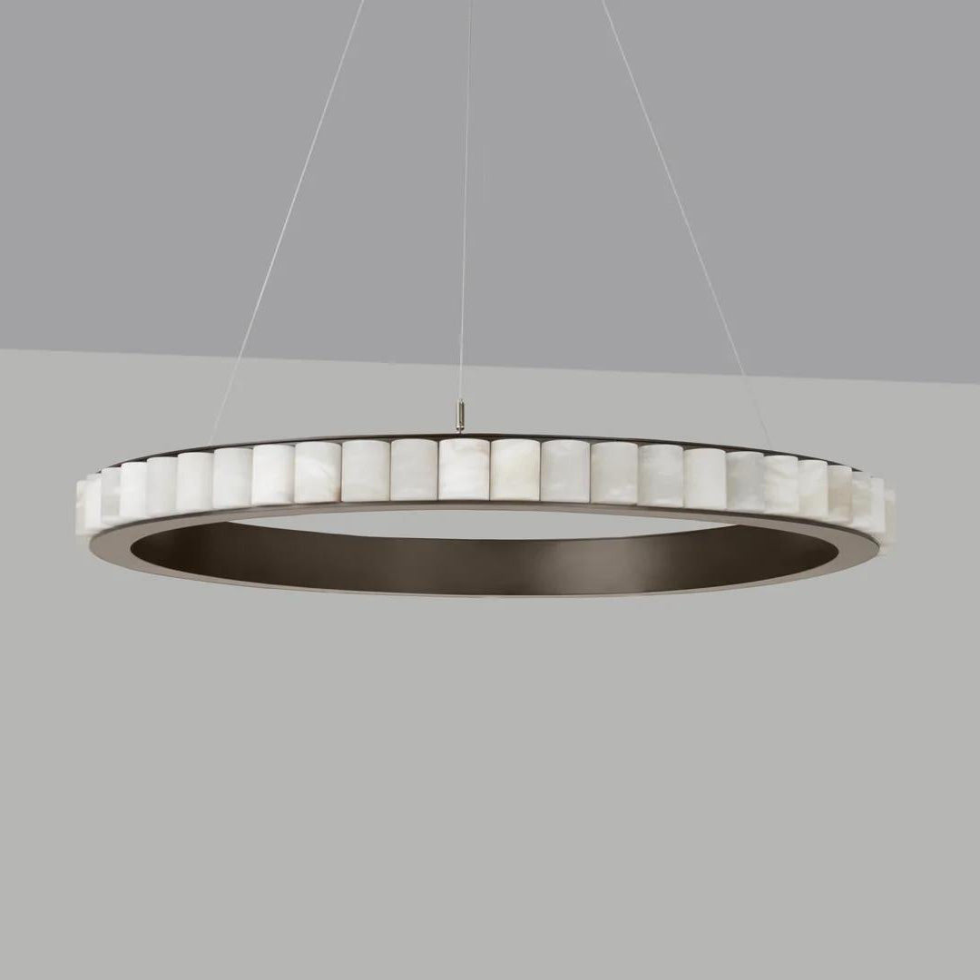Lyra Postmodern Luxury Stainless Alabaster Chandelier