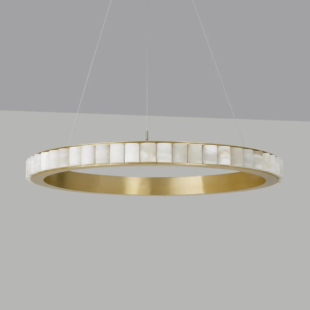 Lyra Postmodern Luxury Stainless Alabaster Chandelier