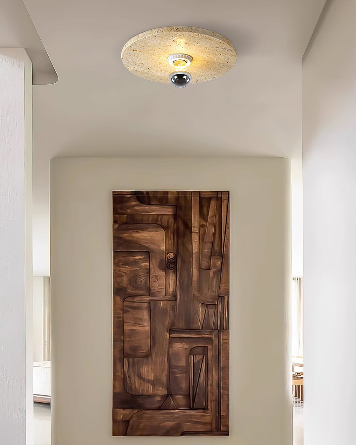Norarora Travertine Flush Mount Ceiling Light