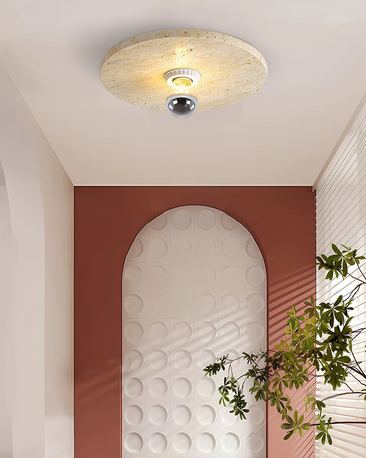 Norarora Travertine Flush Mount Ceiling Light