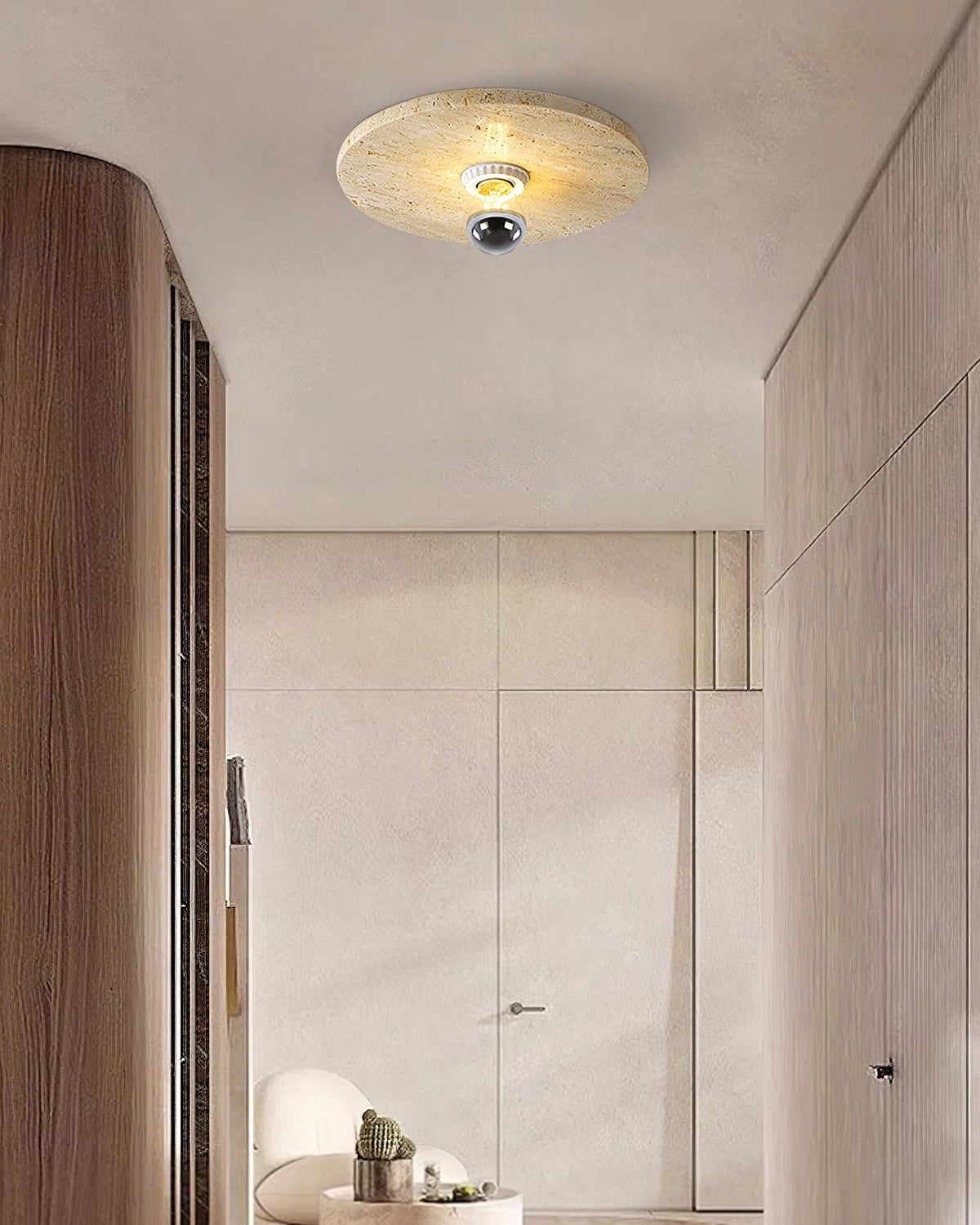 Norarora Travertine Flush Mount Ceiling Light