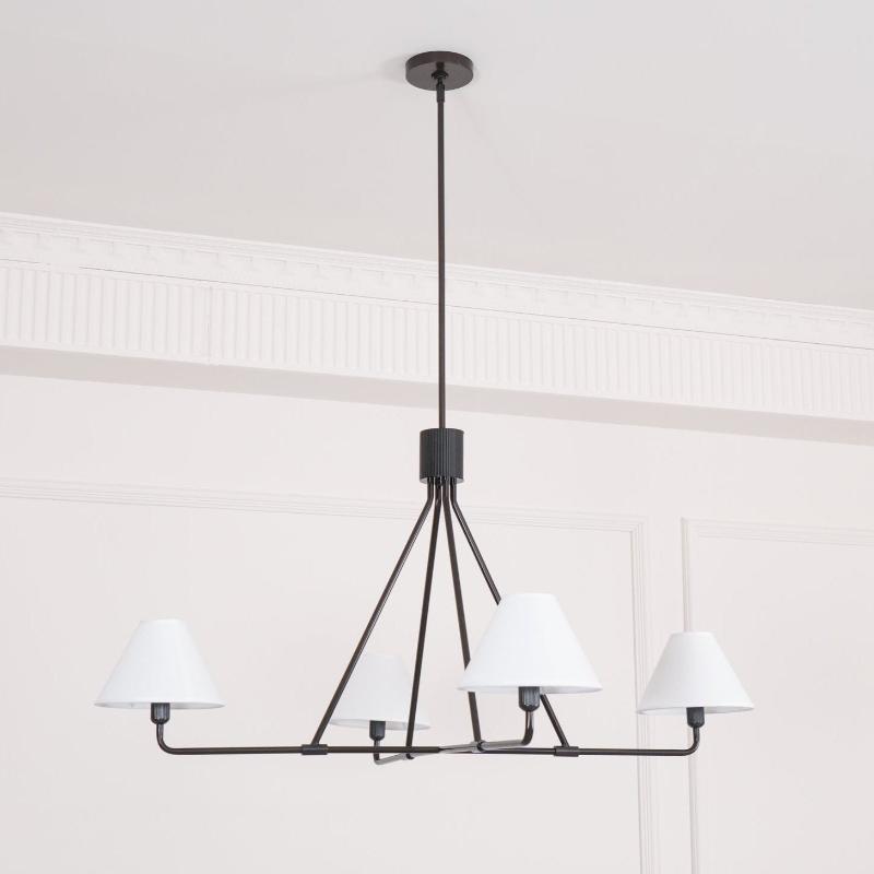 Ornuvyh Vintage Industrial Metal Fabric Chandelier