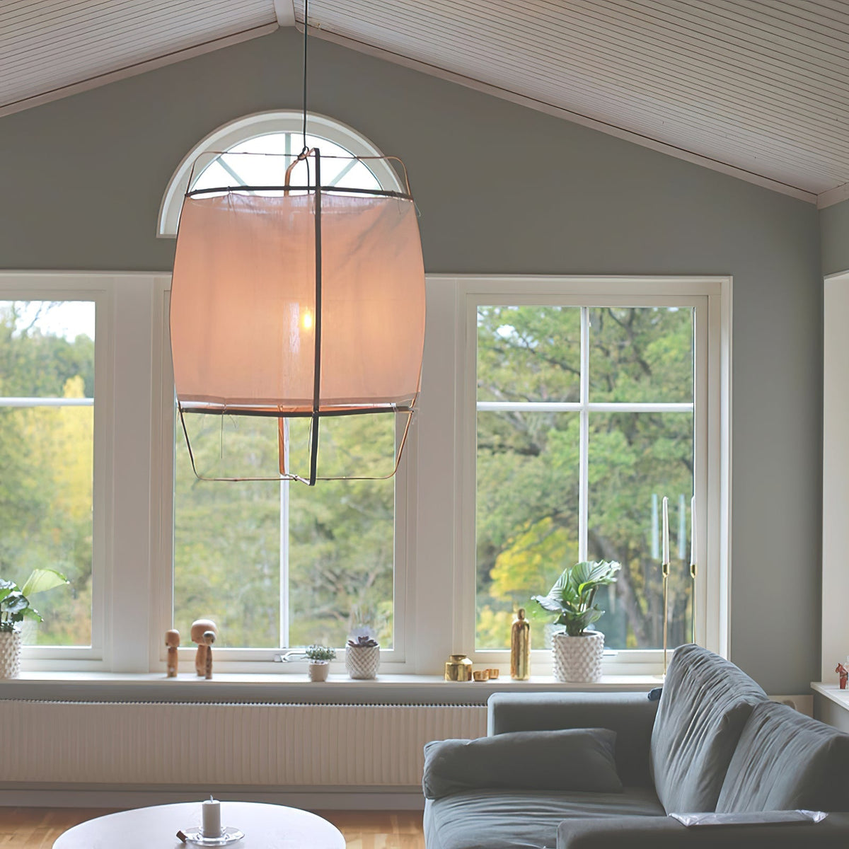 Arioelia Pendant Lamp Bamboo Shade for Living Room