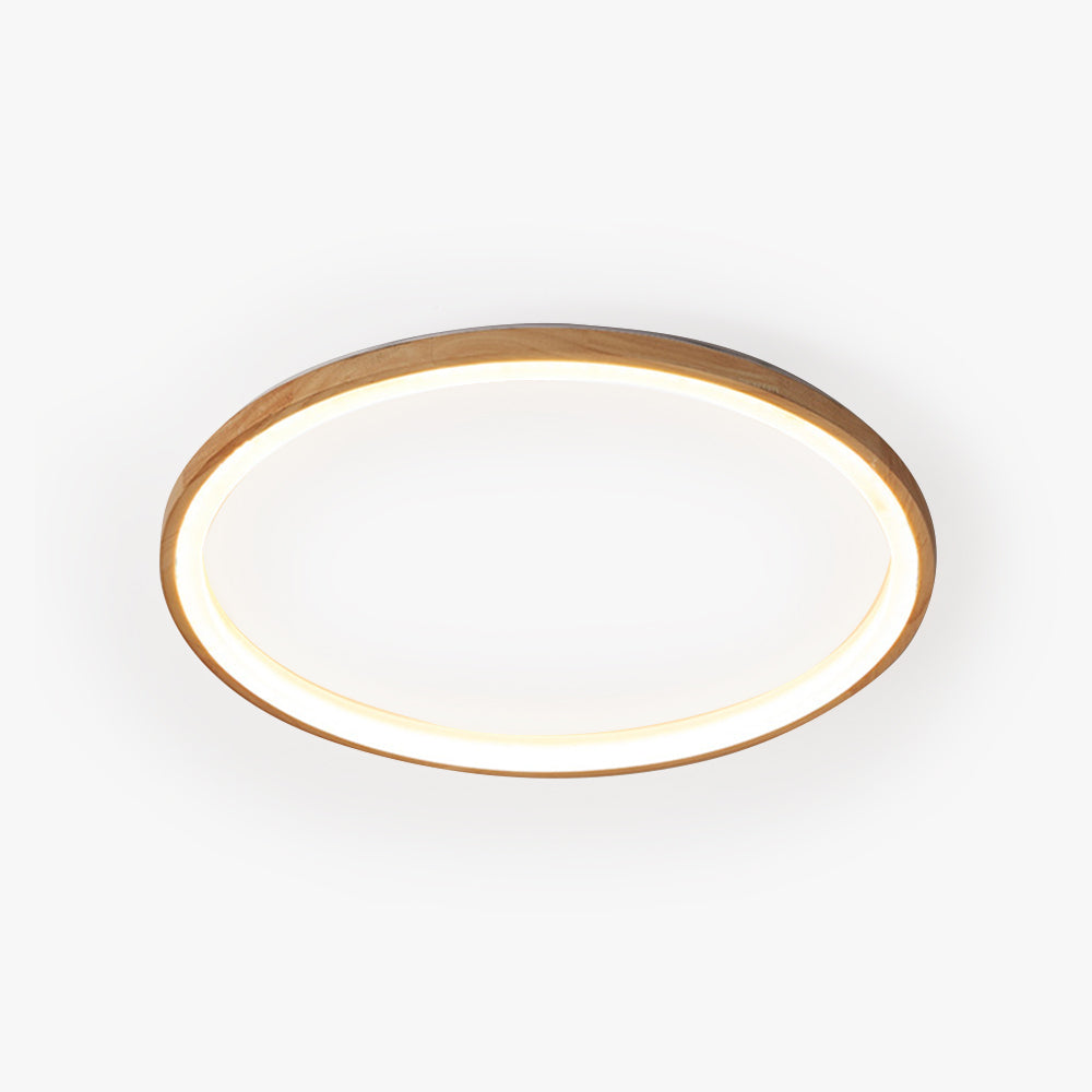 Bobukal Wood Inner Halo Flush Mount Ceiling Light