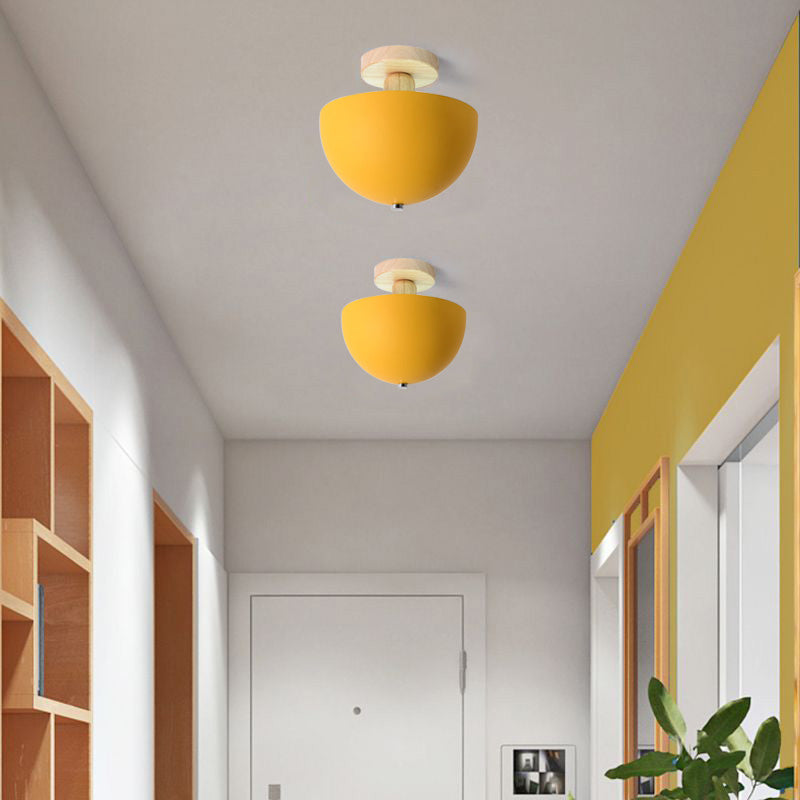 Tusesulo Modern LED Wood Dome Ceiling Light