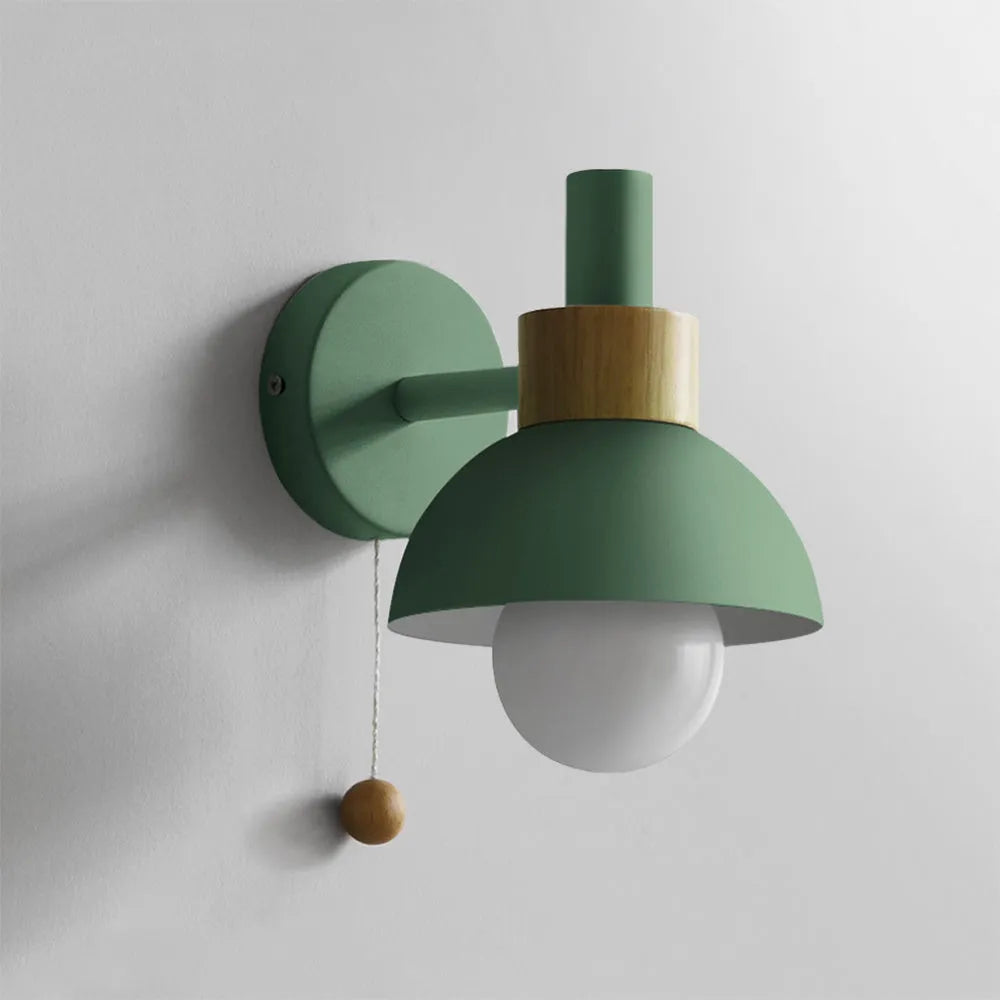 Pilinaka Modern LED Wall Lamp Metal Glass Bedroom White/Yellow/Pink/Green