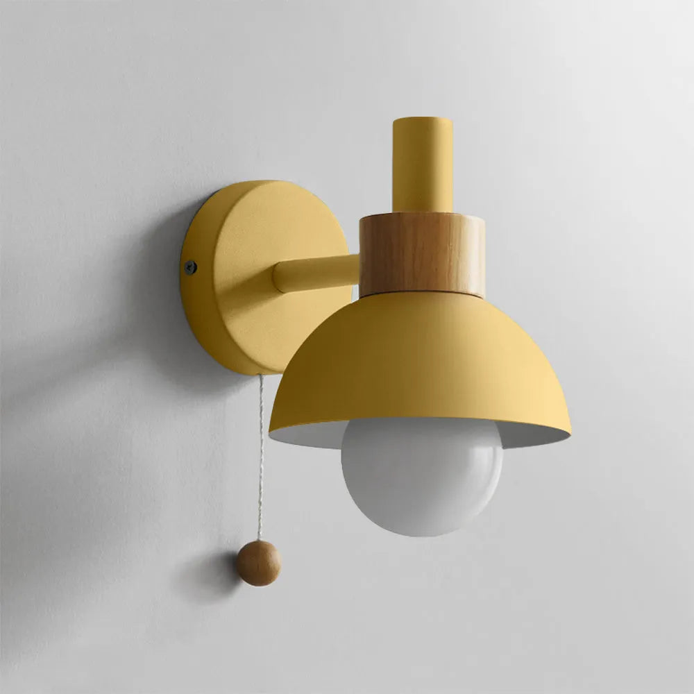Pilinaka Modern LED Wall Lamp Metal Glass Bedroom White/Yellow/Pink/Green