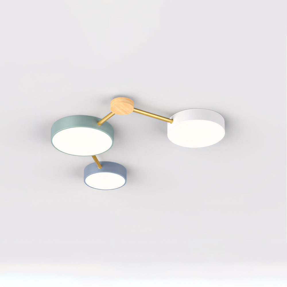 Wekabilu Modern LED Ceiling Light Log Living Room Bedroom White Grey