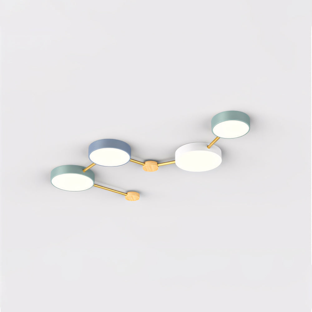 Wekabilu Modern LED Ceiling Light Log Living Room Bedroom White Grey