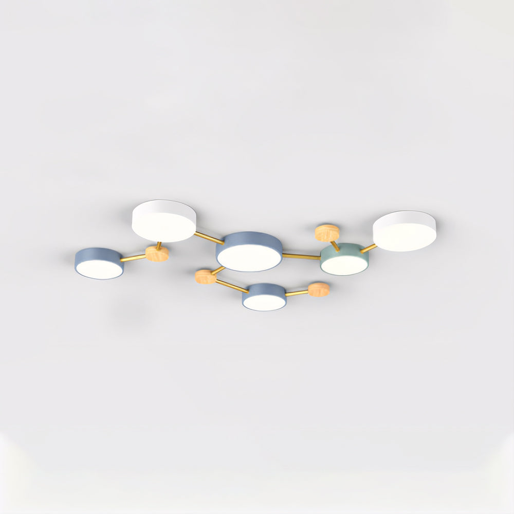 Wekabilu Modern LED Ceiling Light Log Living Room Bedroom White Grey