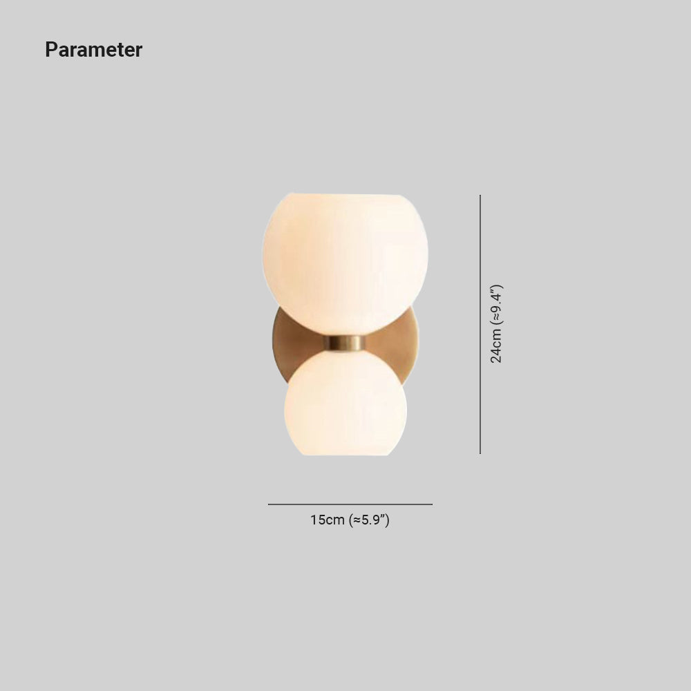 Salubora Modern Hourglass LED Wall Lamp Metal/Glass White Living Room