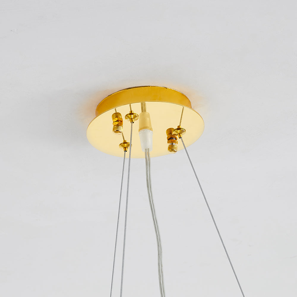 Wonatik Contemporary Gold Glass Crystal Chandelier